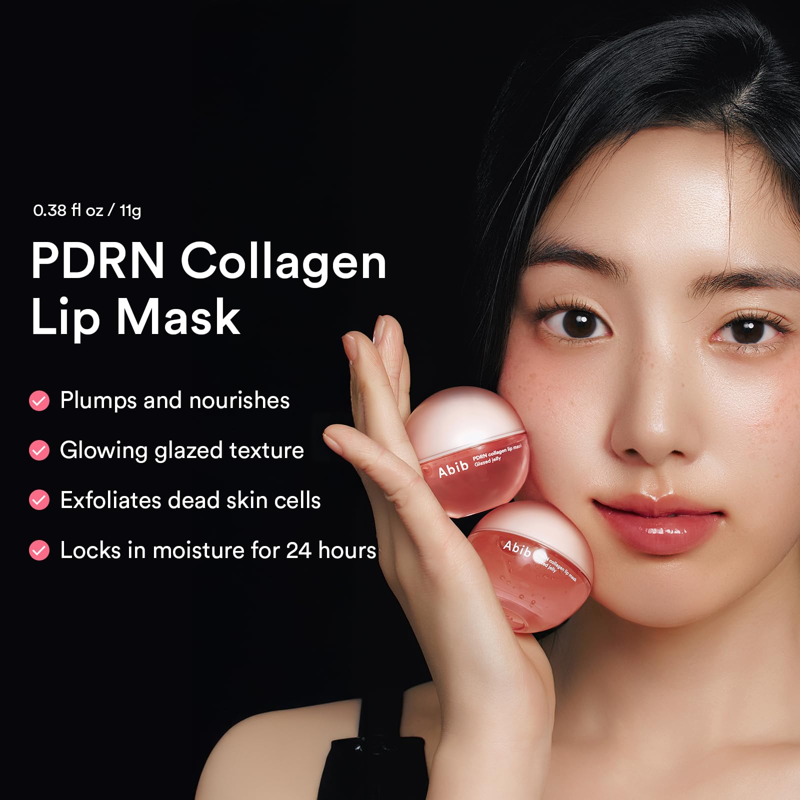 Abib PDRN Collagen Lip Mask Glazed Jelly 0.38 fl oz | Korean Lip Butter Balm Lipcerin Overnight Sleeping Mask Hydrating Care Moisturizer Treatment for Flakey, Dry Lips